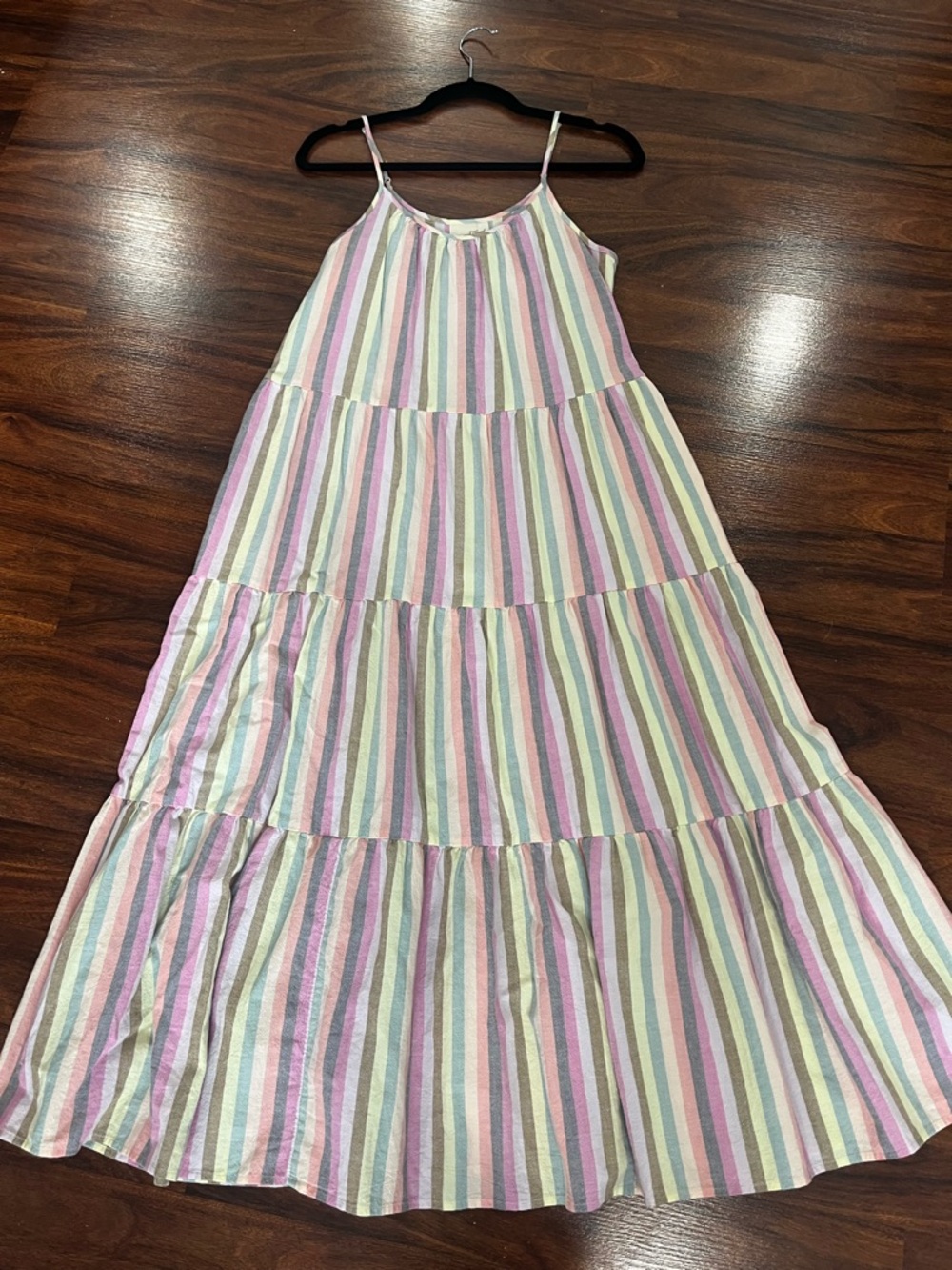Universal Thread Pastel Multi-Color Striped Maxi Dress